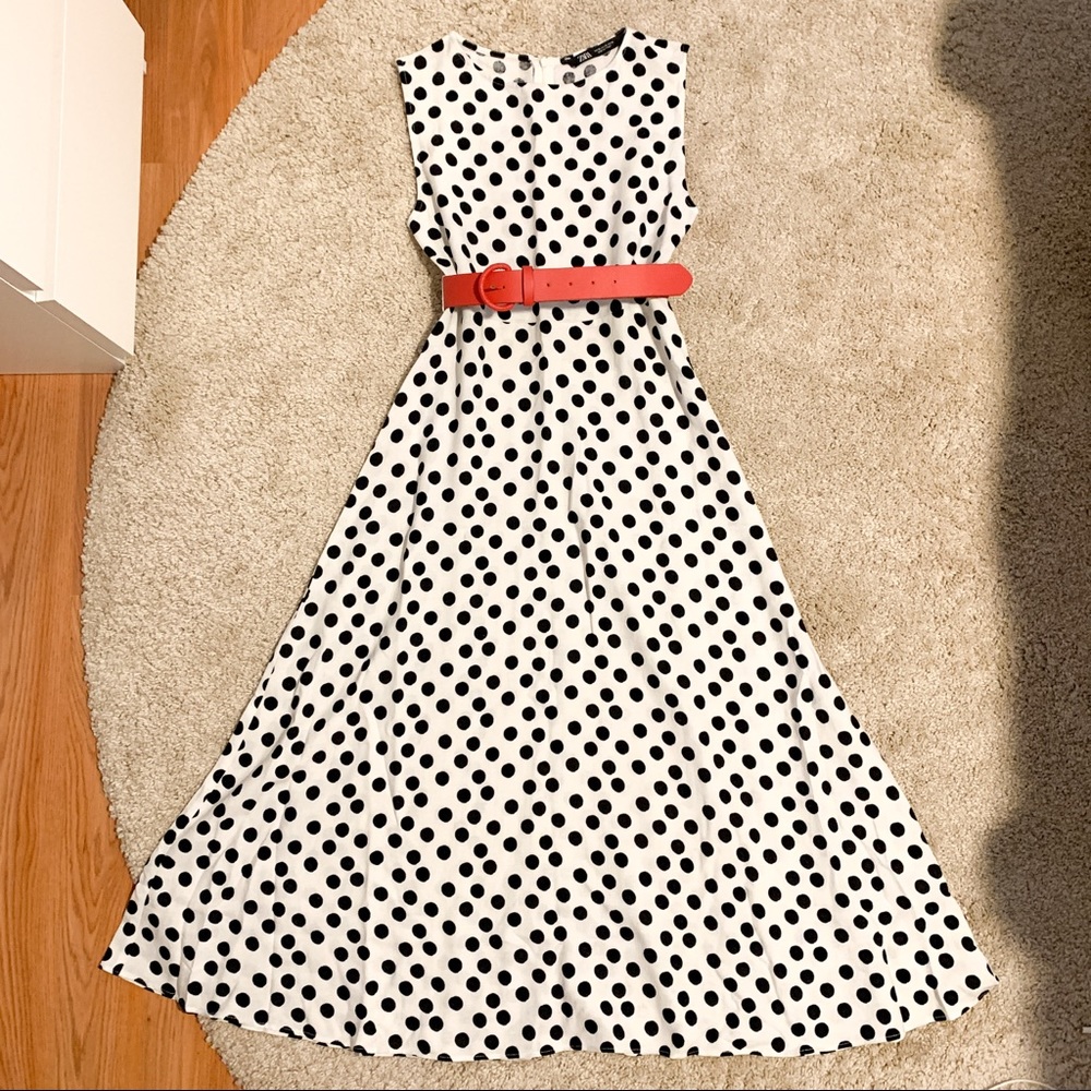 Zara polka dot midi dress
